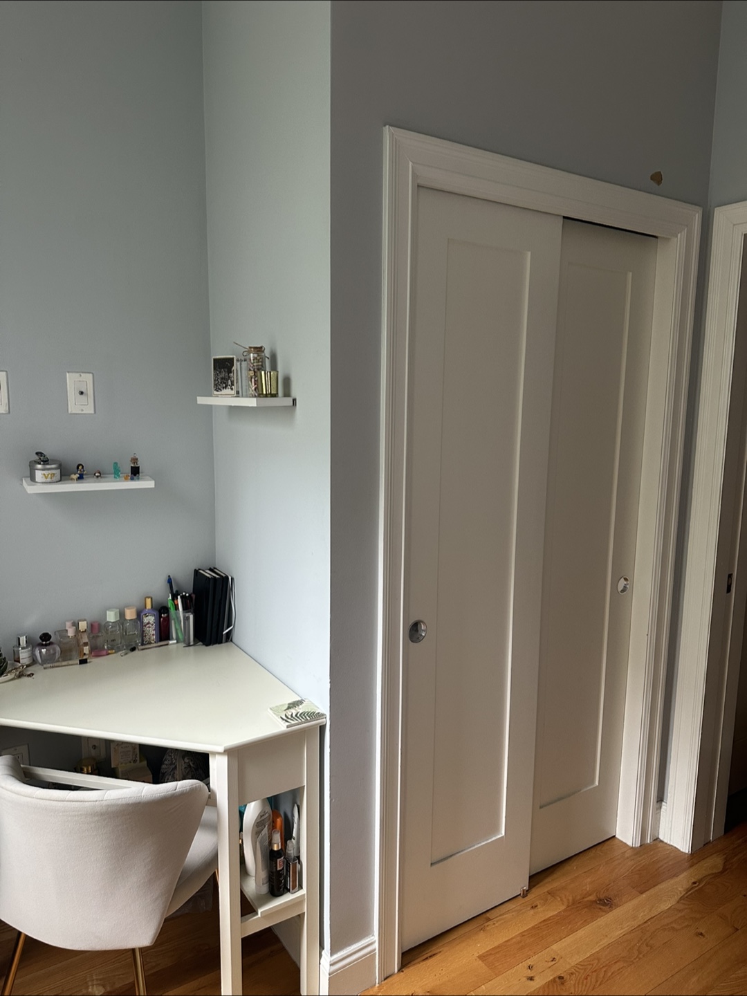 Moving Sale - White Corner Desk with Storage - photo 3