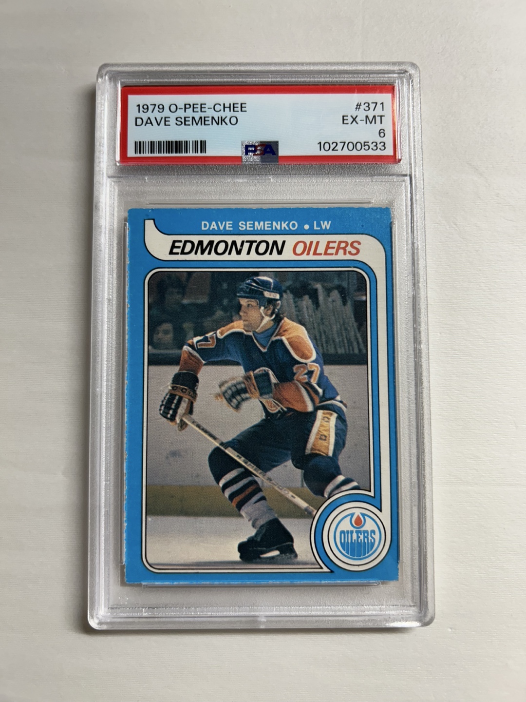 1979 O-Pee-Chee Dave Semenko #371 PSA 6 EX-MT