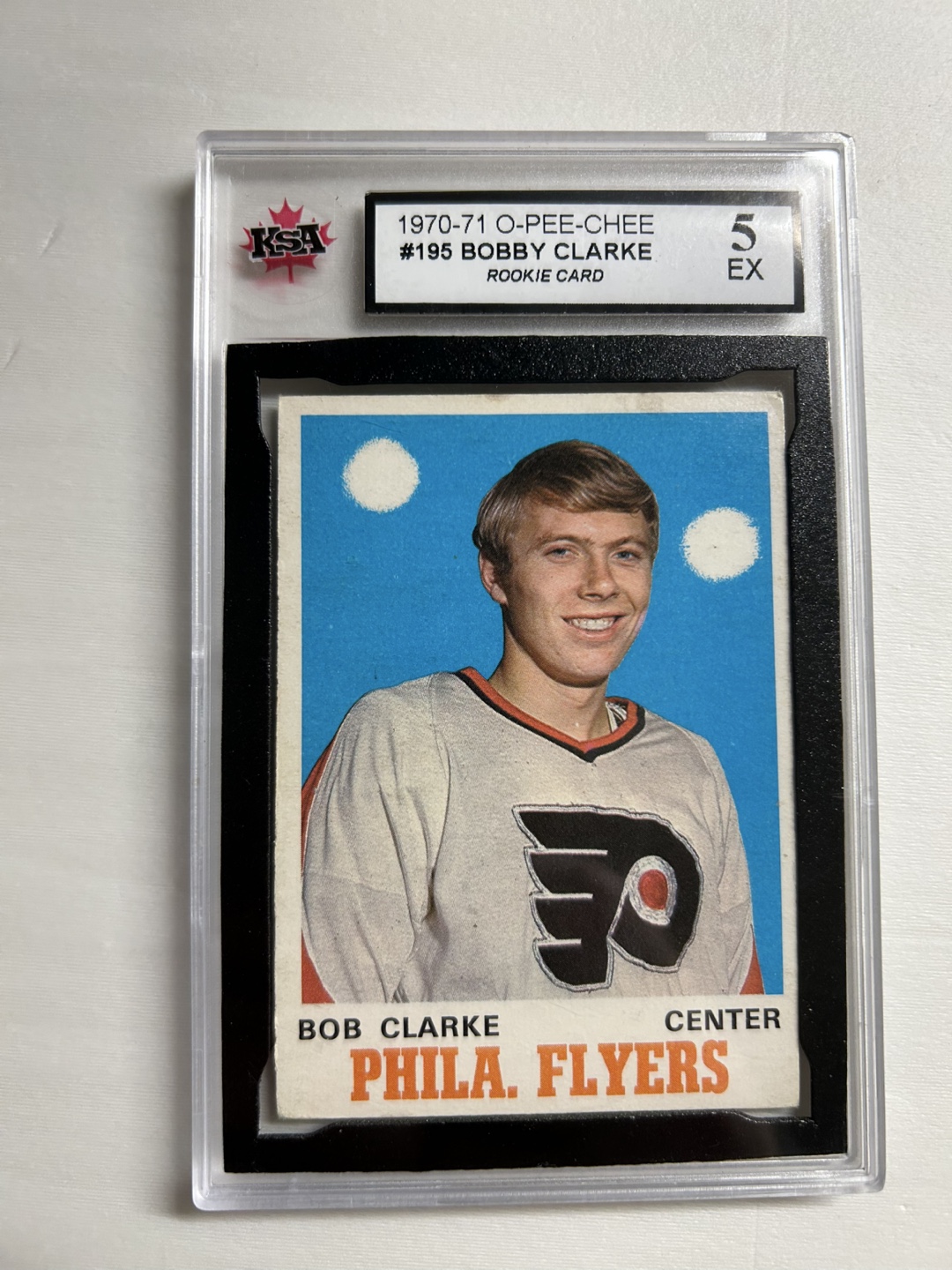 1970-71 O-Pee-Chee Bobby Clarke Rookie Card #195 - Graded EX 5