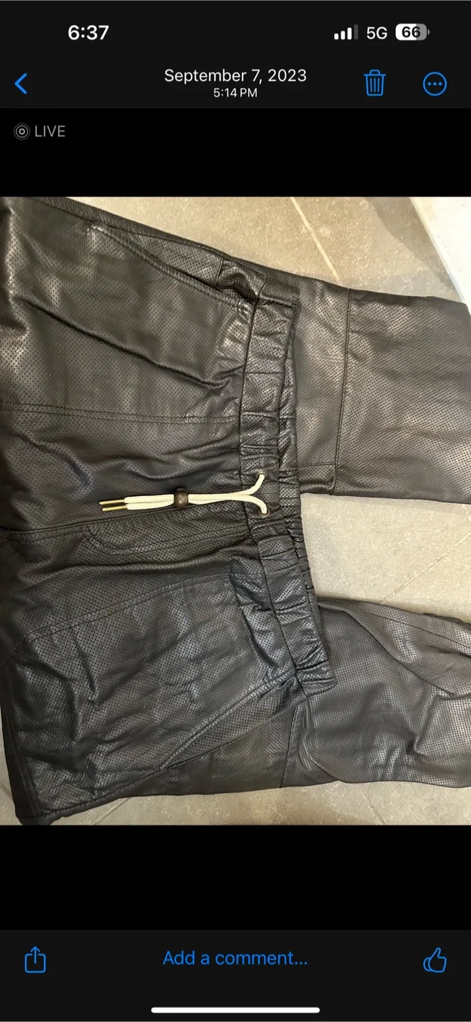 Zanerобе Black Leather Pants Size 38 thumbnail