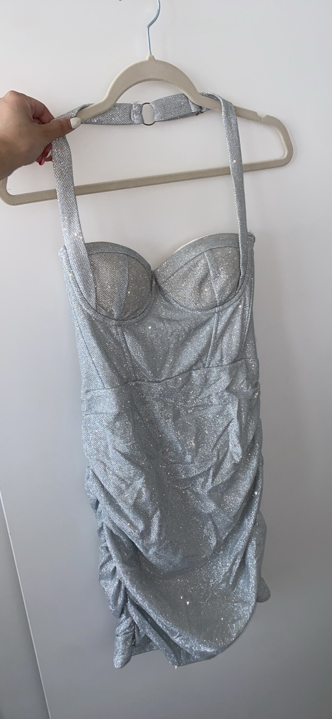 Sparkly silver women’s dress