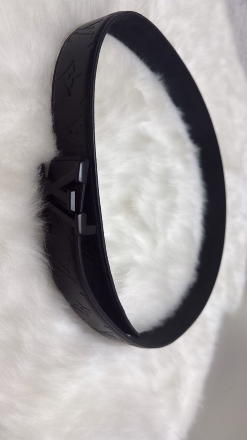 LV Monogram Black Leather Belt - photo 3