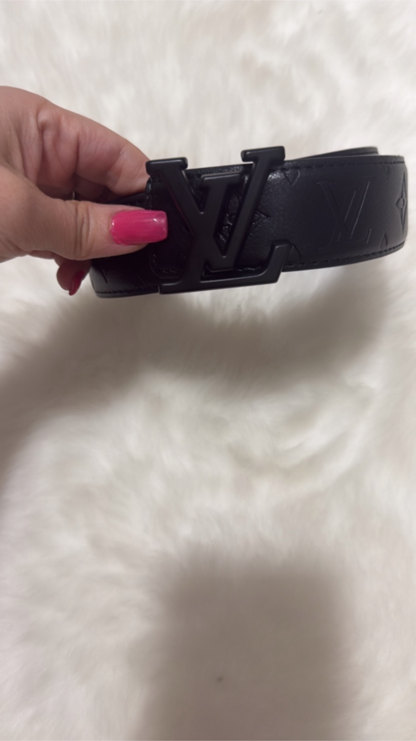 LV Monogram Black Leather Belt - photo 2