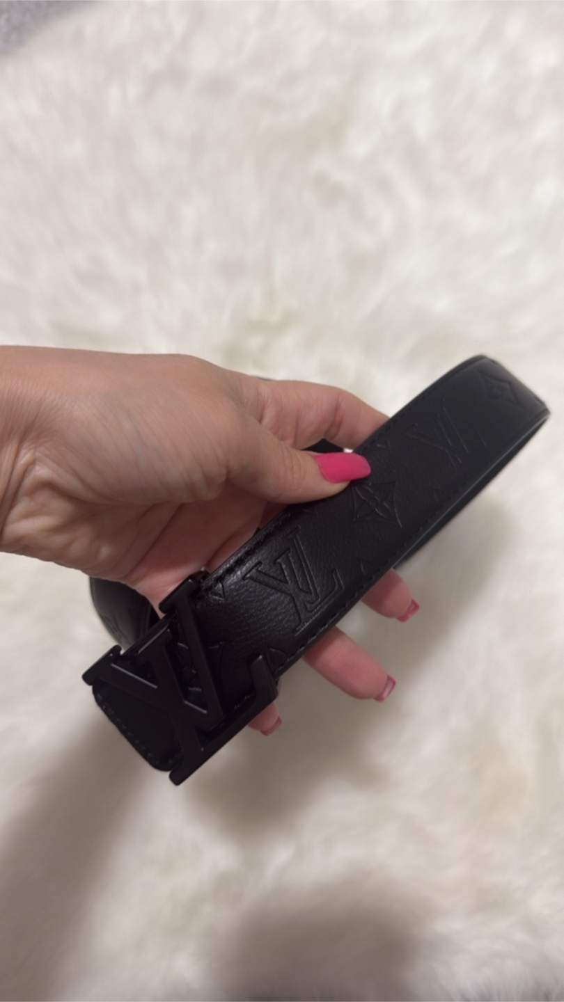 LV Monogram Black Leather Belt