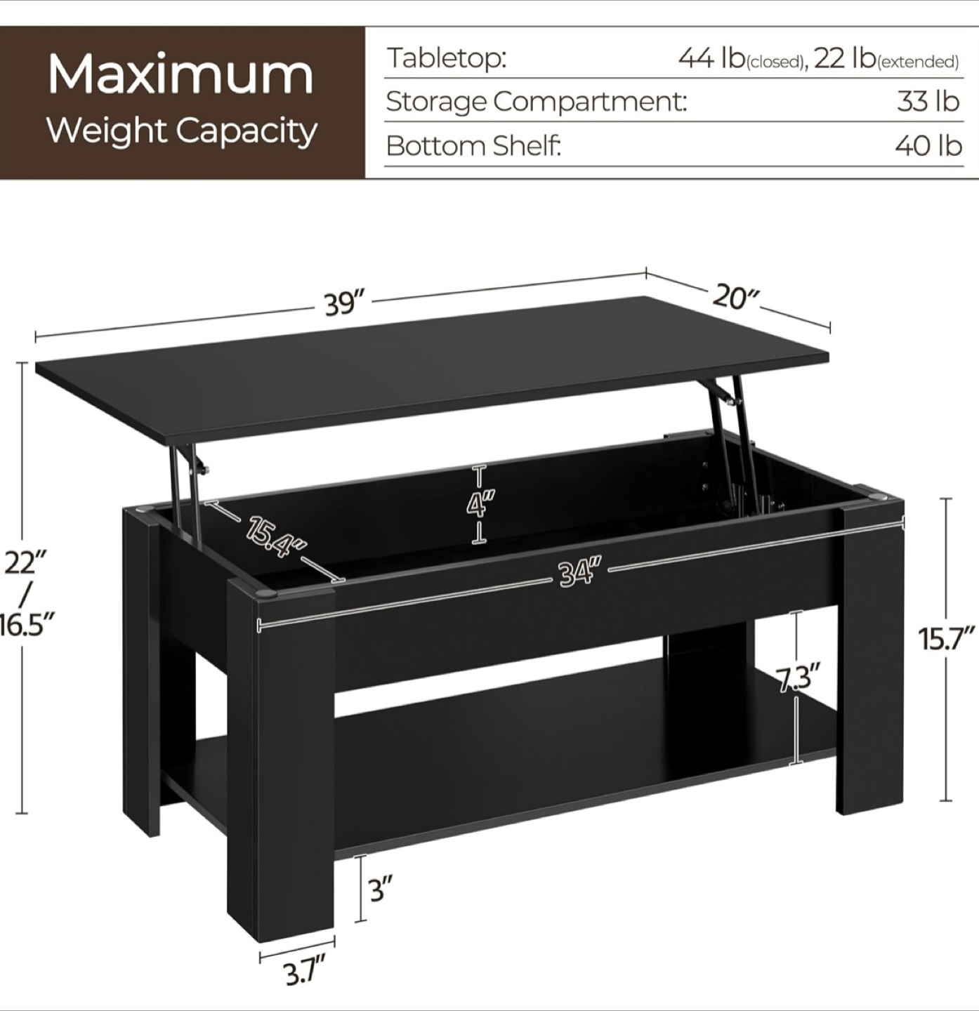 Lift Top Coffee Table with Storage