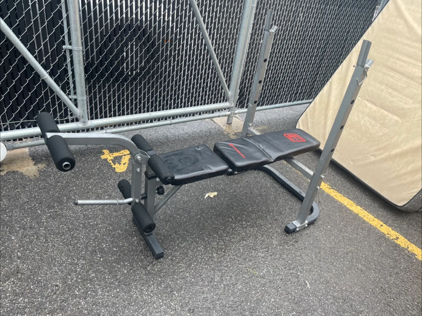Vintage York Barbell Weight Set with Bench thumbnail