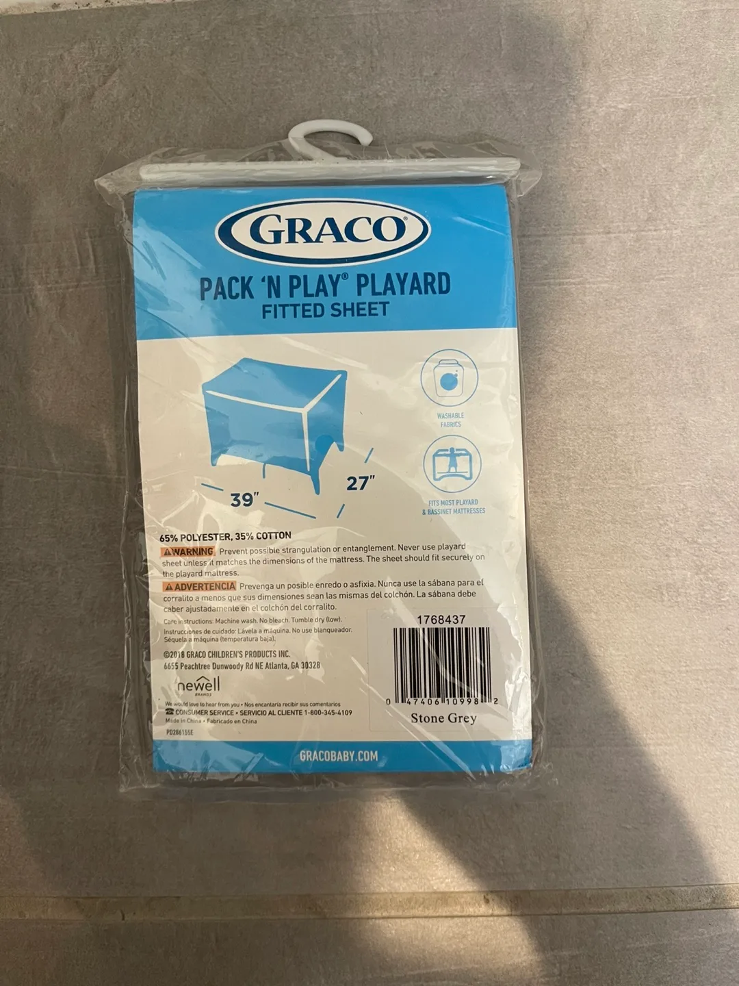 #freecycle Graco Pack 'n Play Playard Fitted Sheet - Stone Grey image indicator(2)