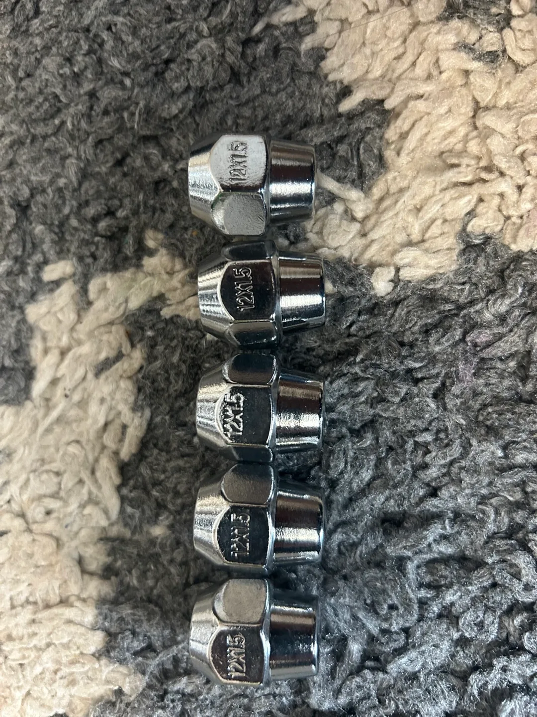 Set of 5 Chrome Lug Nuts 12x1.5 thumbnail