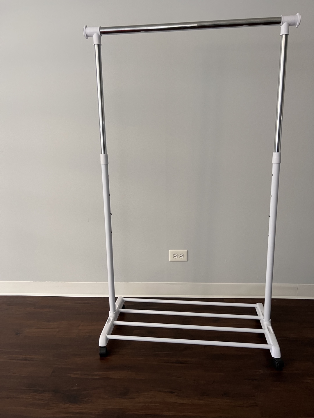 White Rolling coat Rack