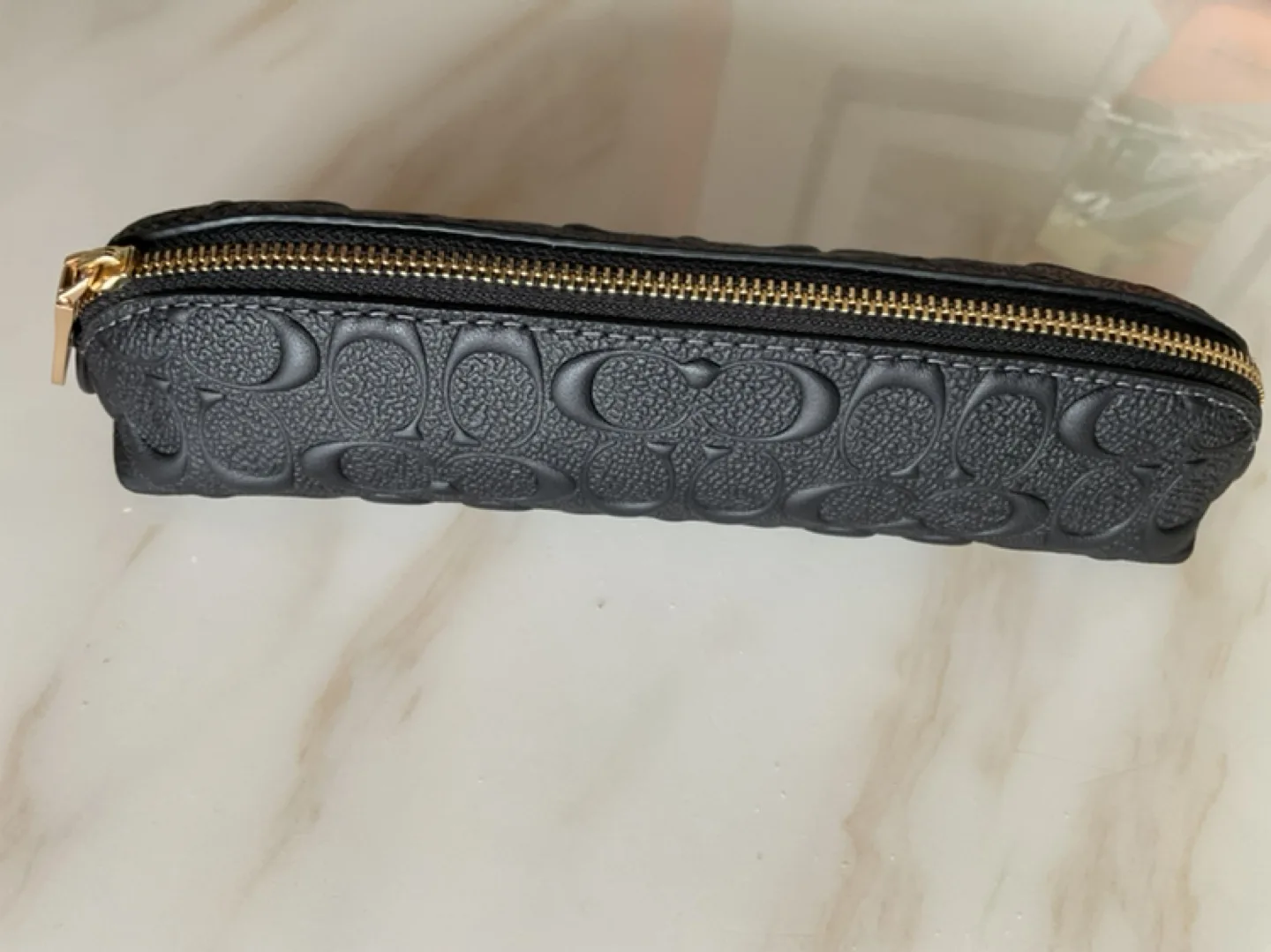 Coach Black Leather cosmetic Case thumbnail