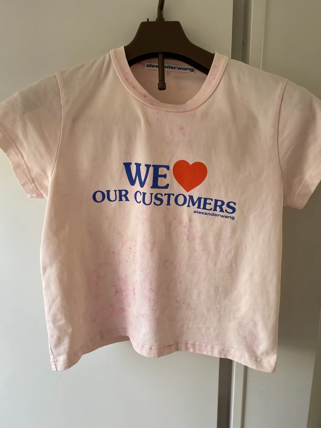 Alexander Wang We Love Our Customers Pink T-Shirt Size Small thumbnail
