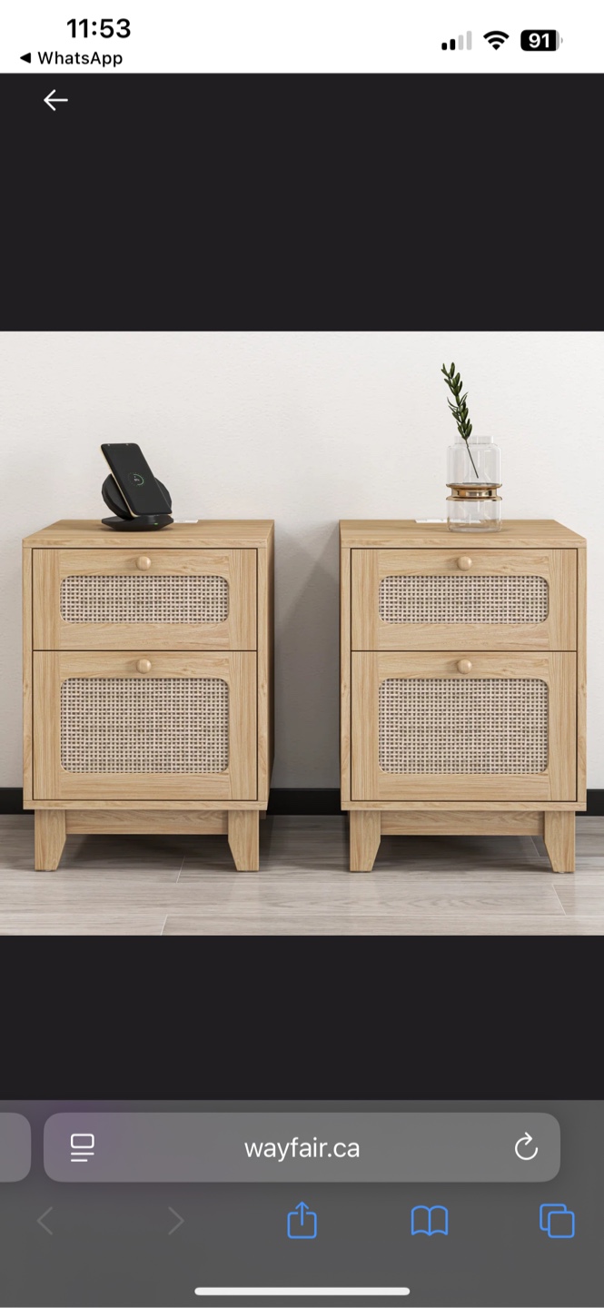 2 Wayfair Two-Drawer Nightstands