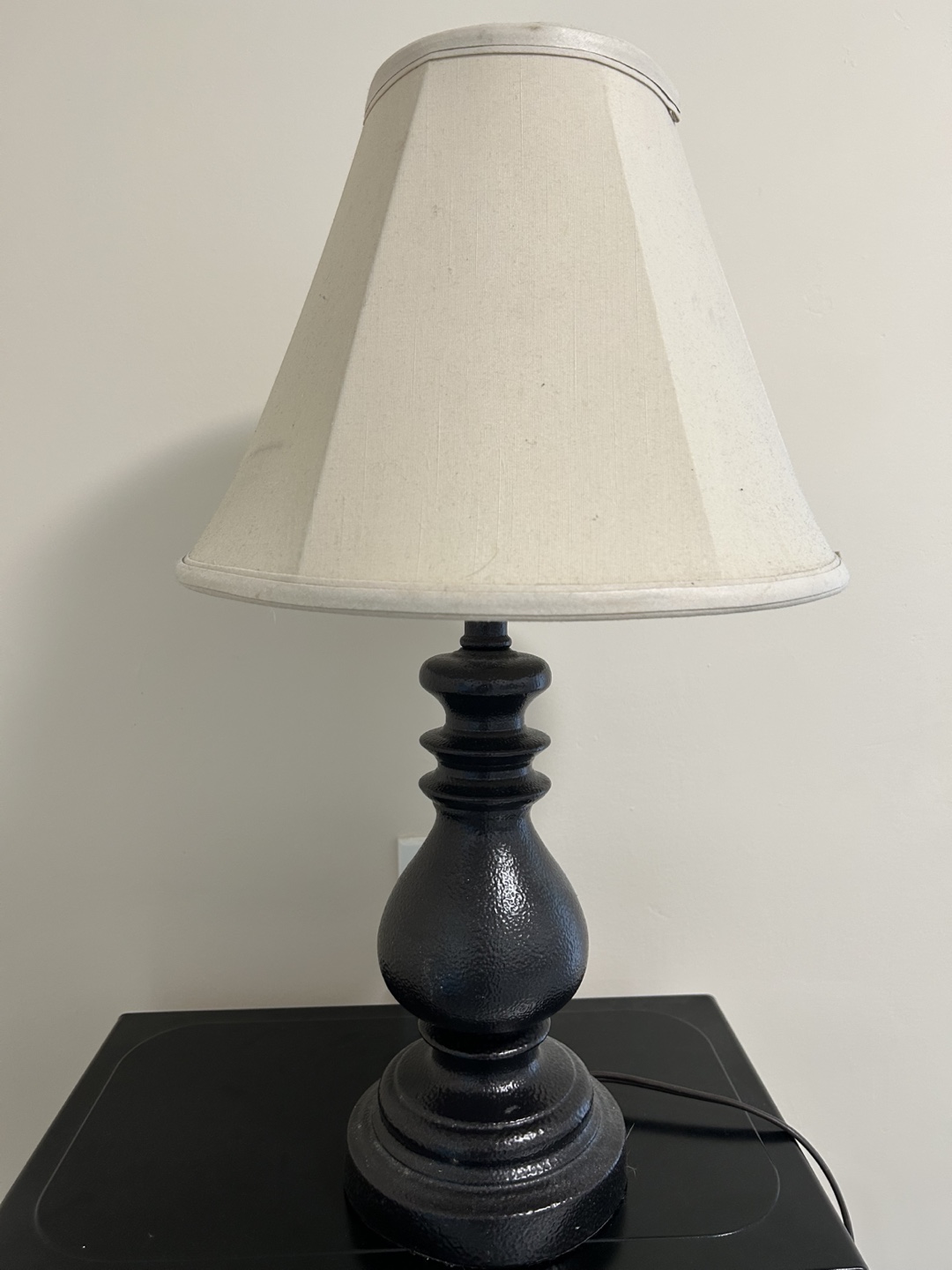 Dark Brown Table Lamp with Cream Shade - photo 3