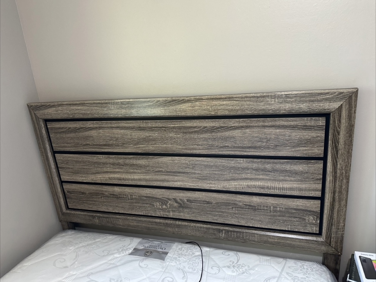 Grey Wood Headboard