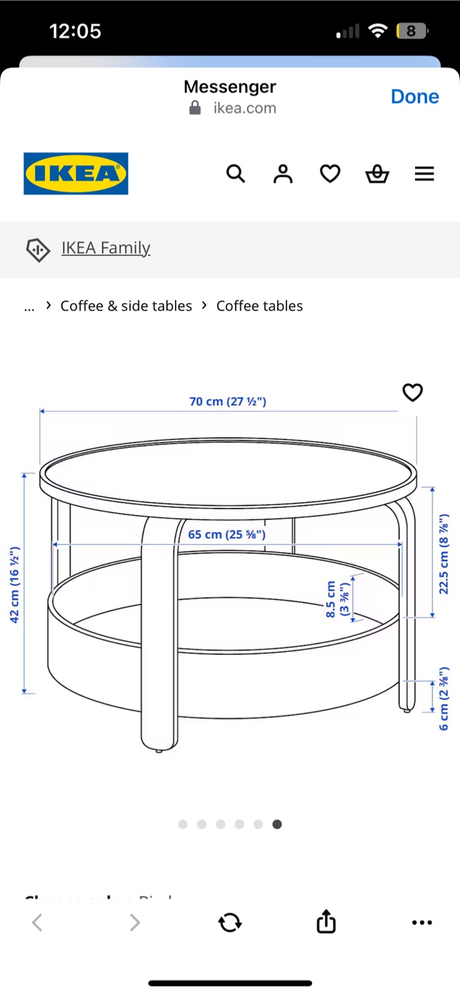 IKEA BORGEBY Coffee Table - Birch Veneer