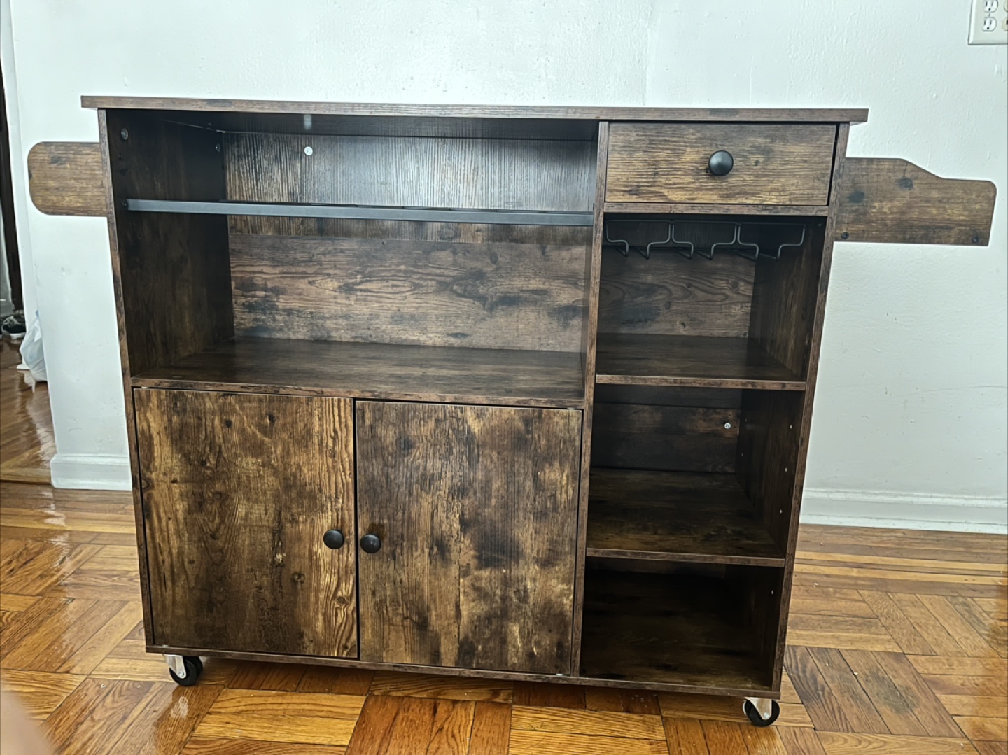 Rolling Kitchen Island Cart with Expandable Top