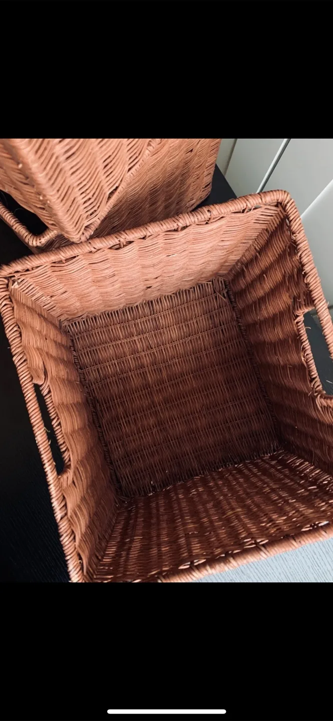 Set of 3 Sturdy Wired Woven Baskets image indicator(4)