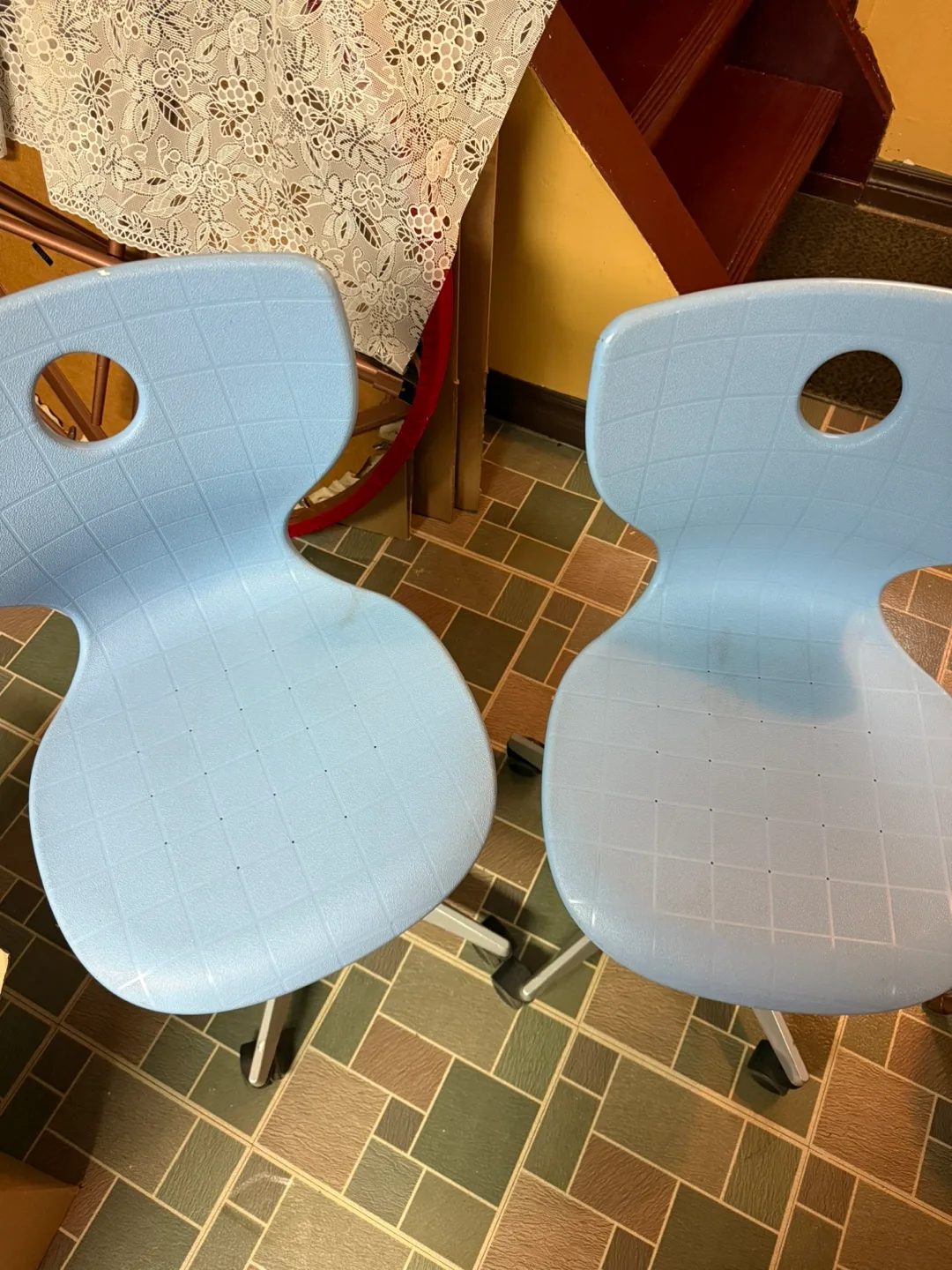 Pair of Light Blue computer Chairs $10 or 2 for $15 thumbnail