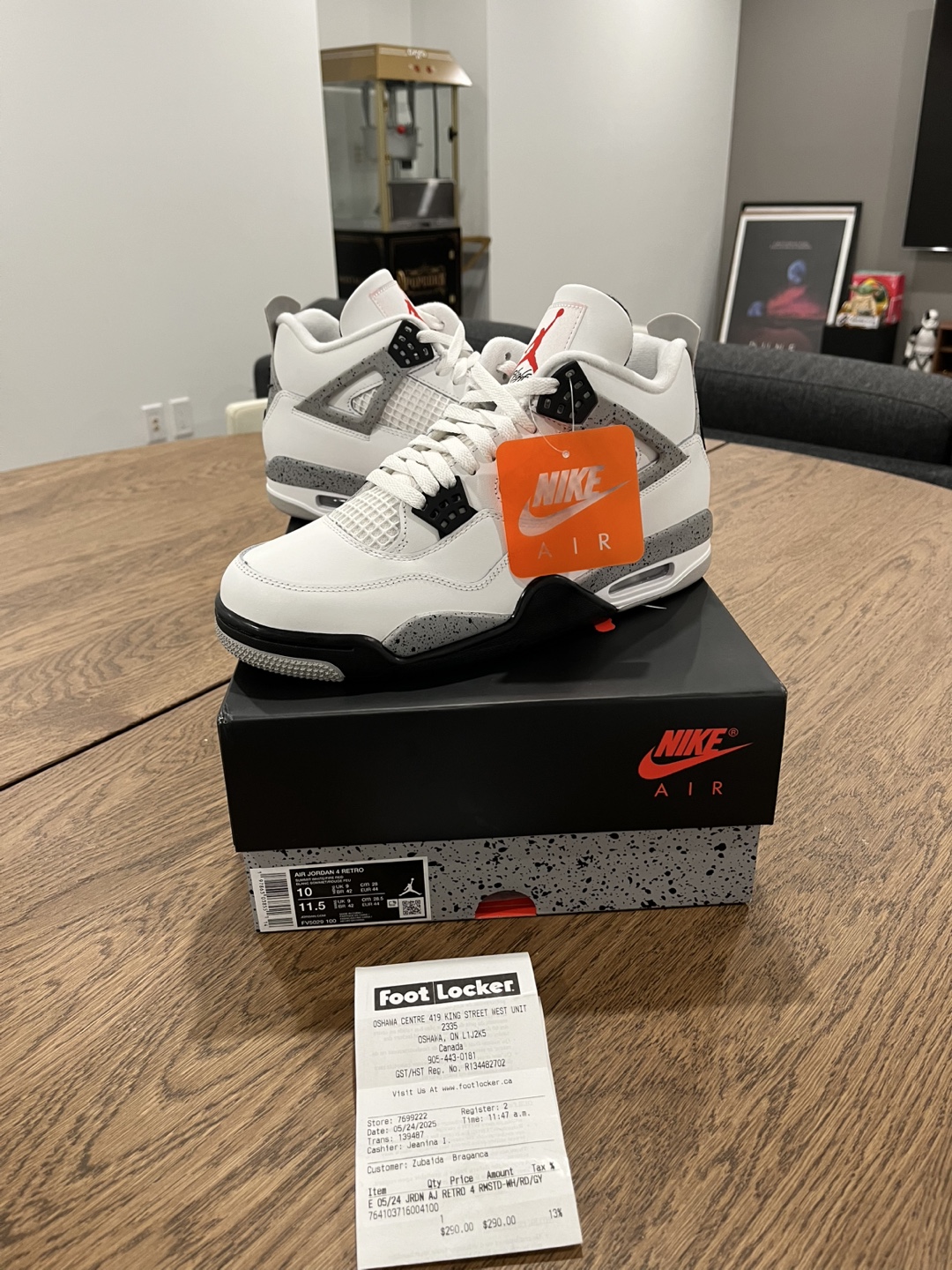 Jordan 4 White Cement Size 10
