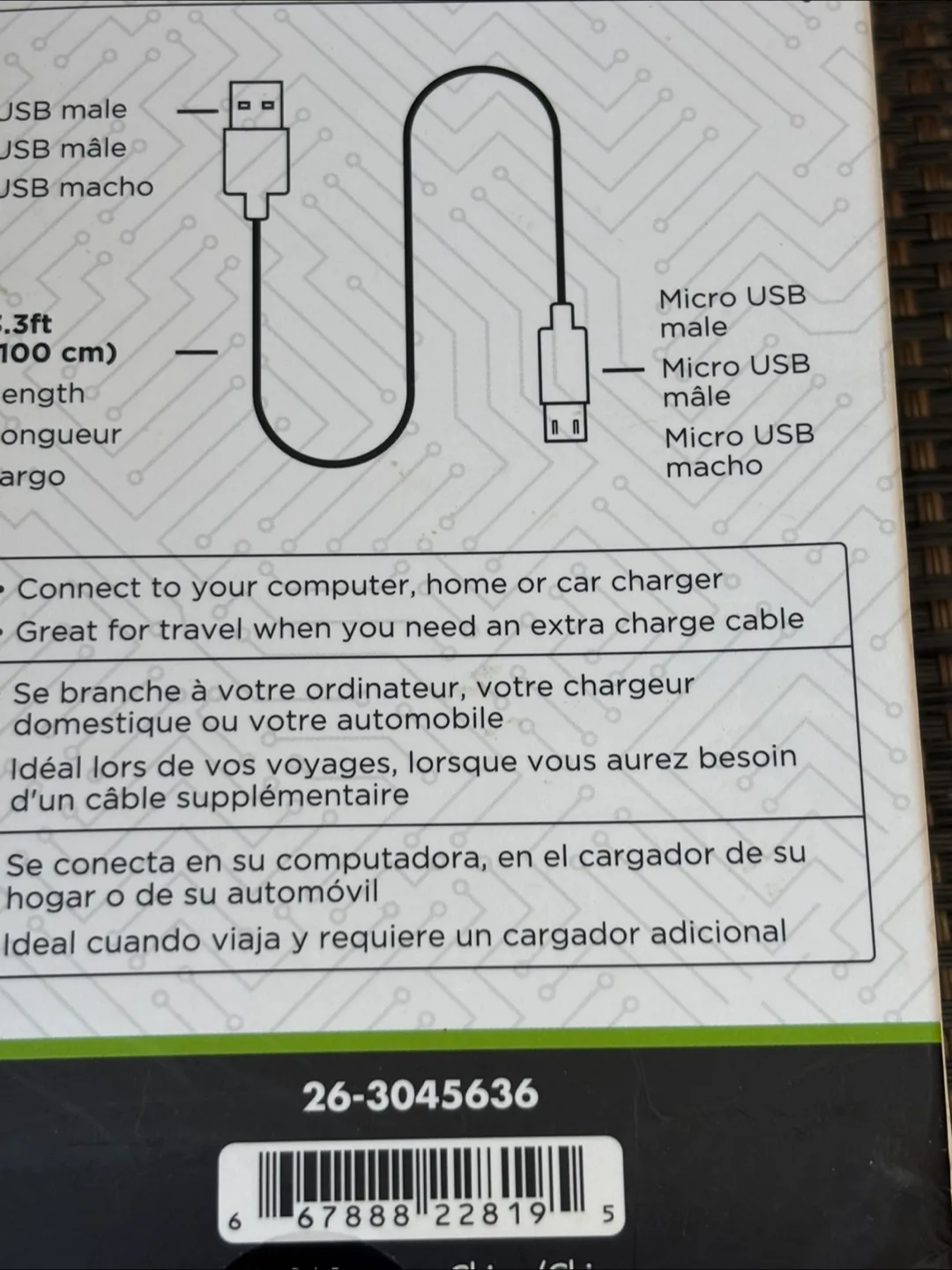 Tech 1 3.3ft USB Charge & Sync Cable - Micro USB image indicator(3)