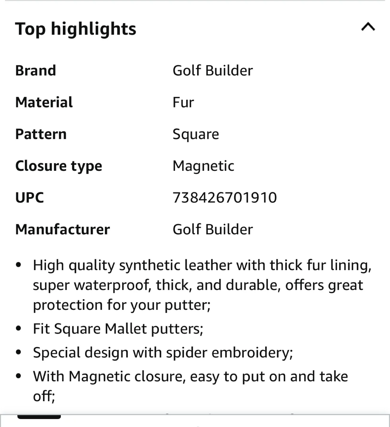 New Golf Square Mallet Putter Head Cover image indicator(4)