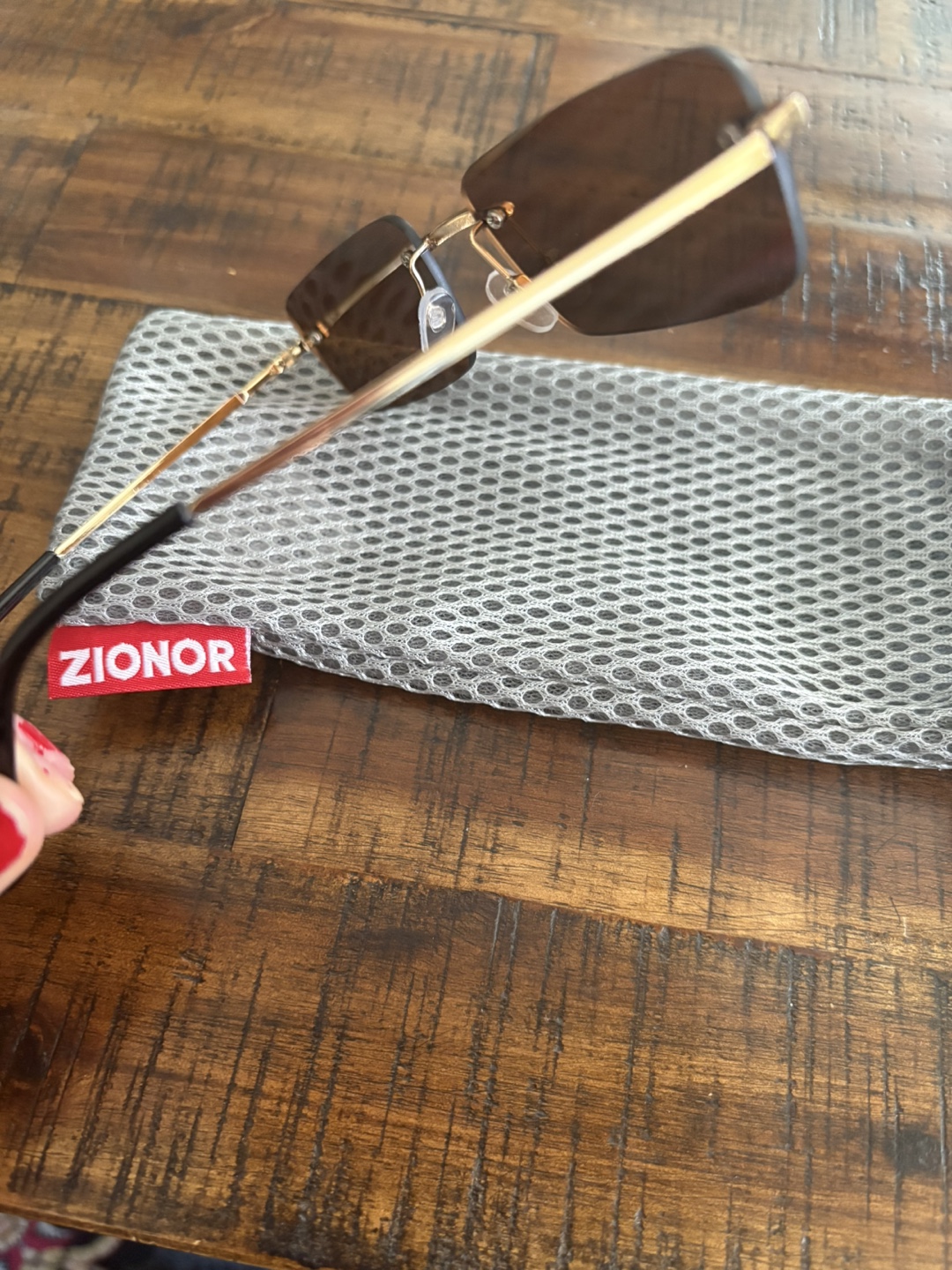 ZIONOR Brown Square Sunglasses with Case - photo 5