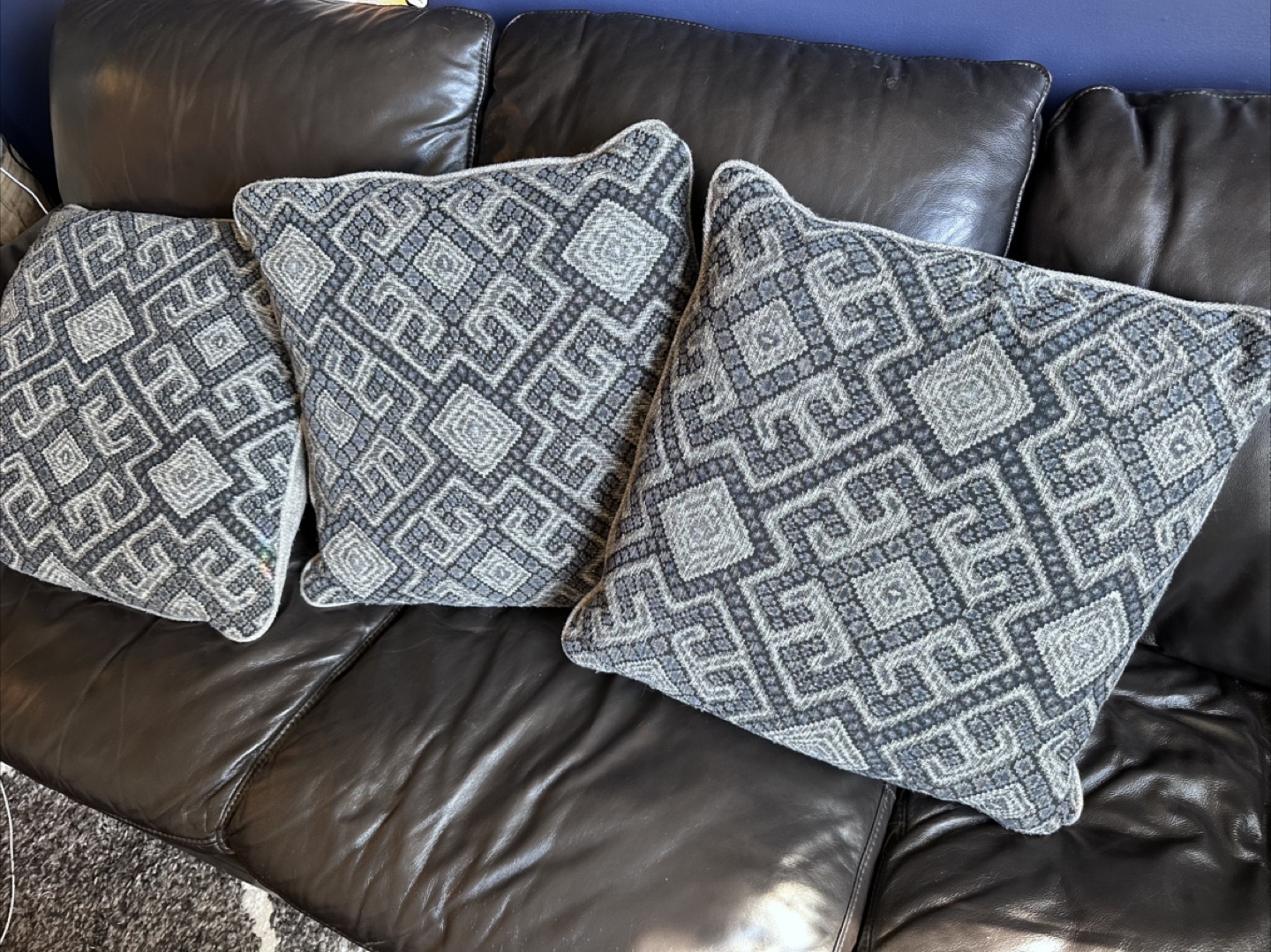 Set of 3 Reversible Decorative Throw Pillows - photo 2
