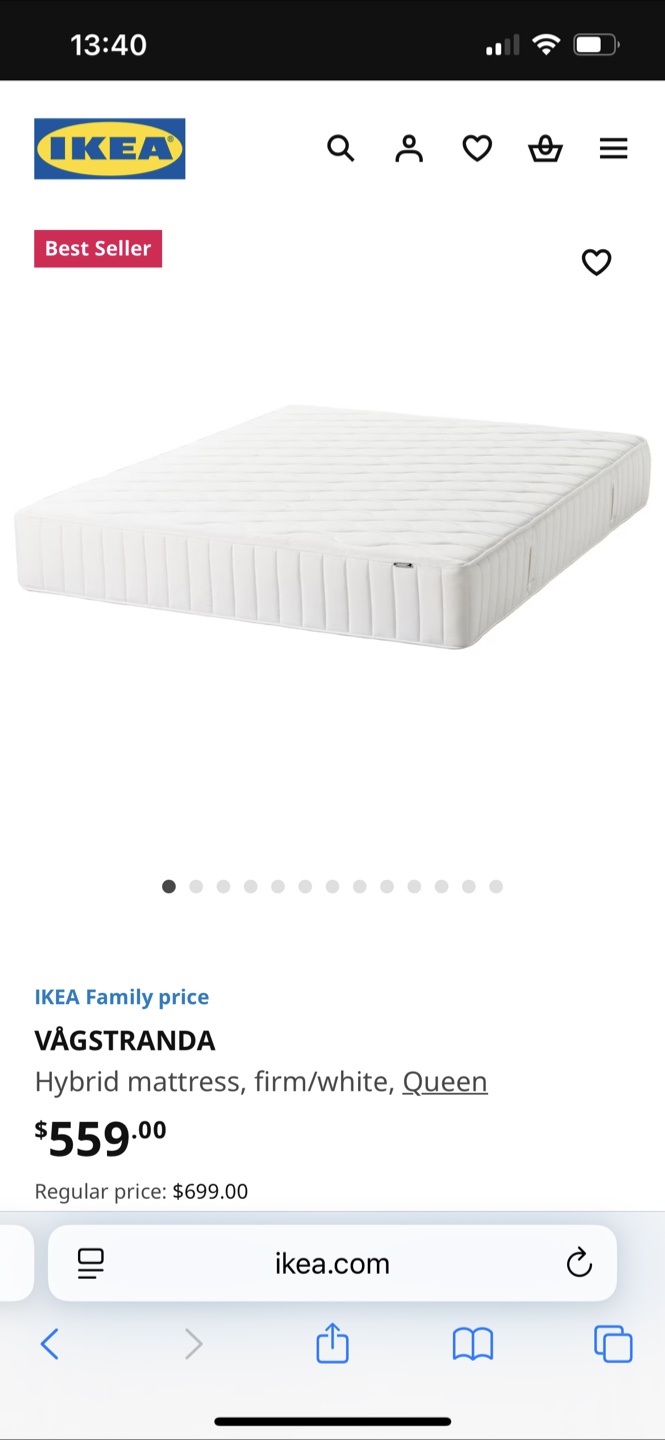 IKEA VÅGSTRANDA Queen Mattress