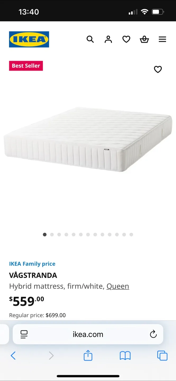 IKEA VÅGSTRANDA Queen Mattress thumbnail