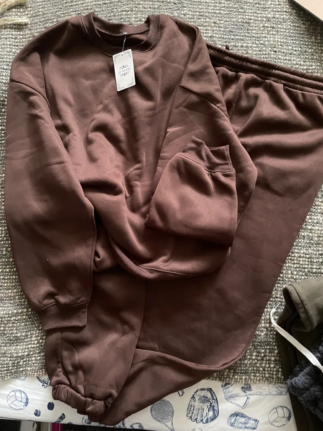 Brown La Mode Crew Neck Sweatsuit image indicator(3)