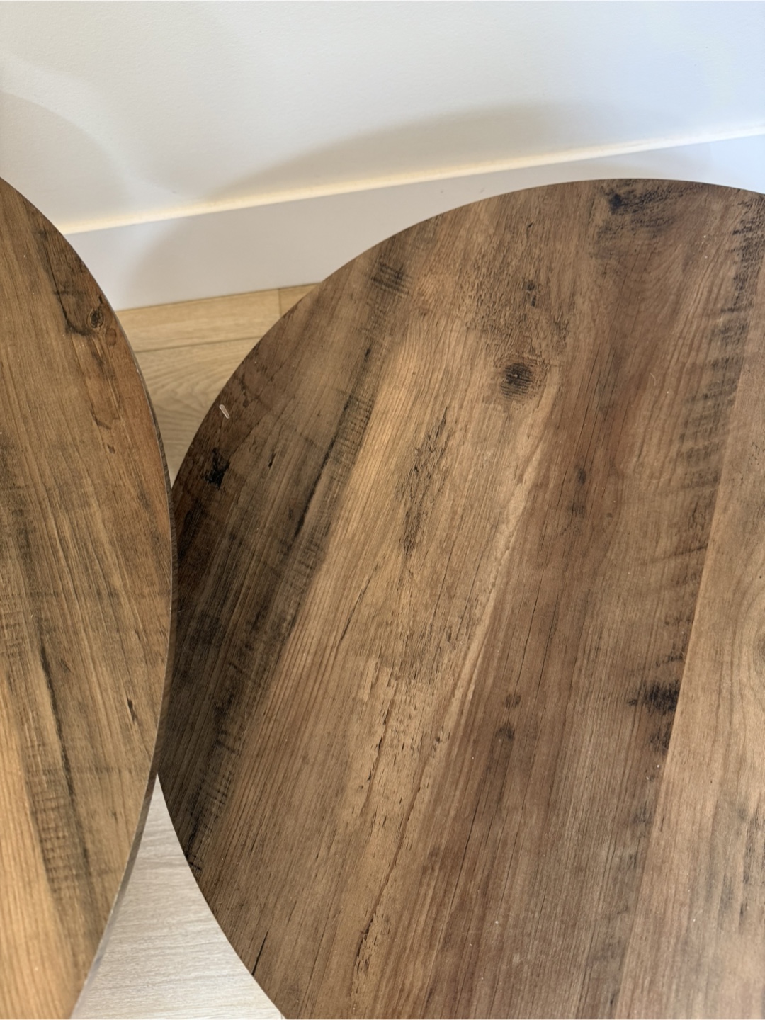 Nested Round Coffee Tables - Dark Brown Wood Finish - photo 5