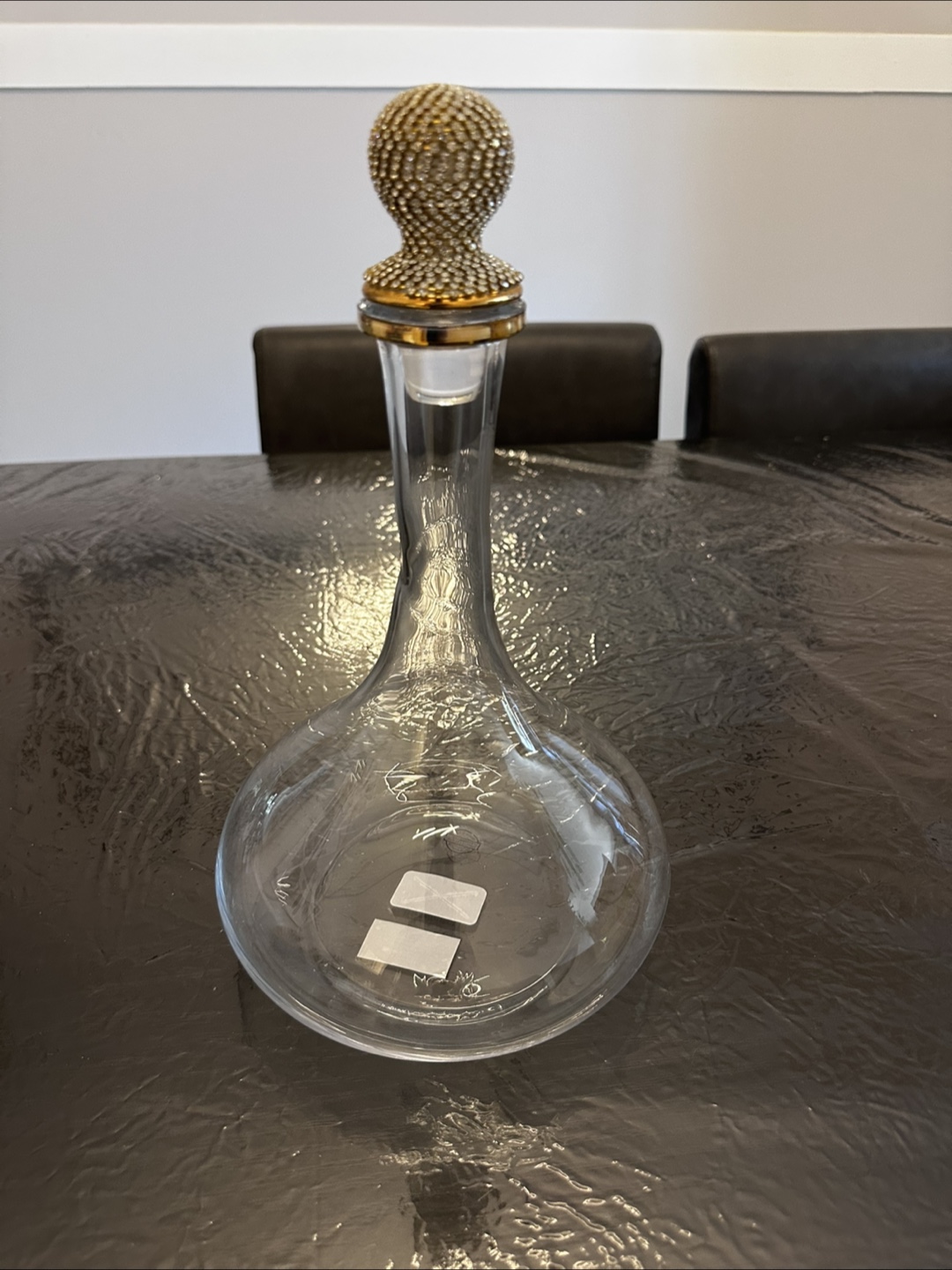 Crystal Decanter with Rhinestone Stopper