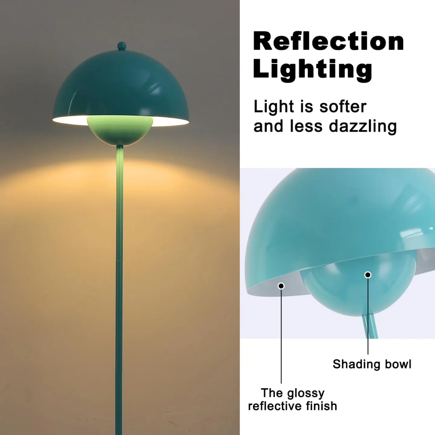 Modern Floor Lamp for Living Room-Light Green & Pastel Green image indicator(2)