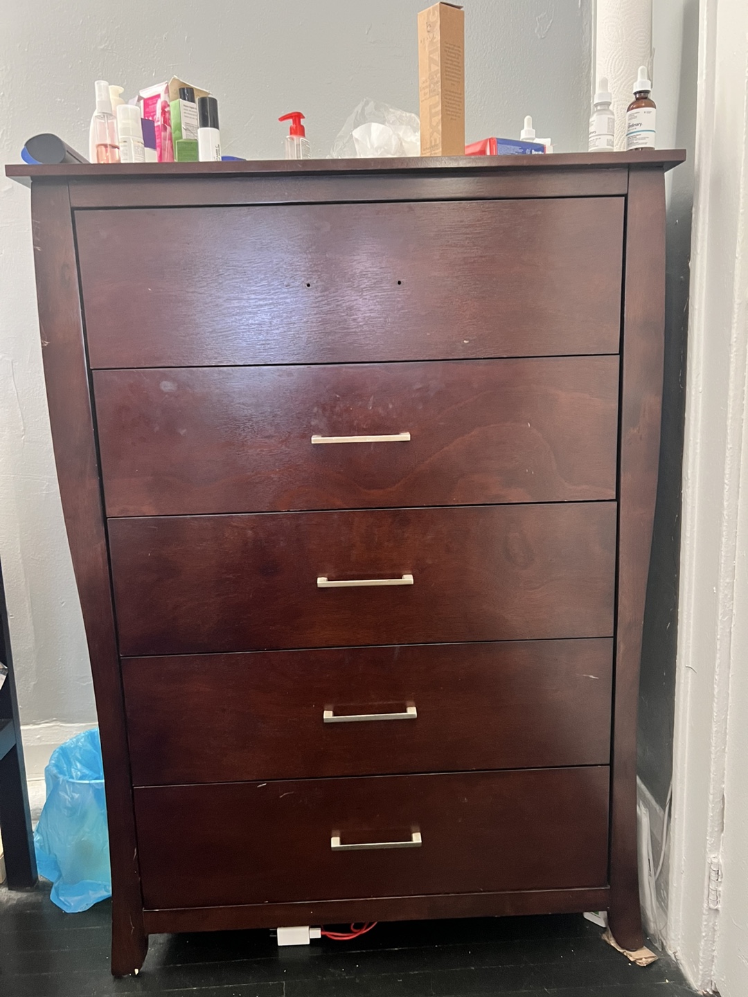 Dark Brown Wooden 5-Drawer CABINET