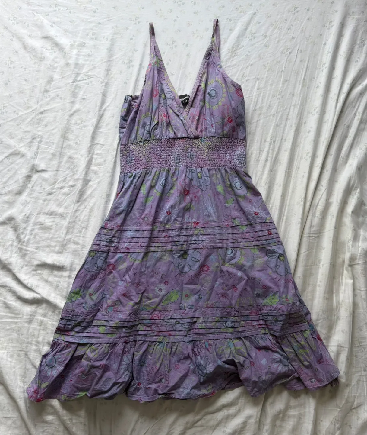 Purple Floral sundress, size M thumbnail