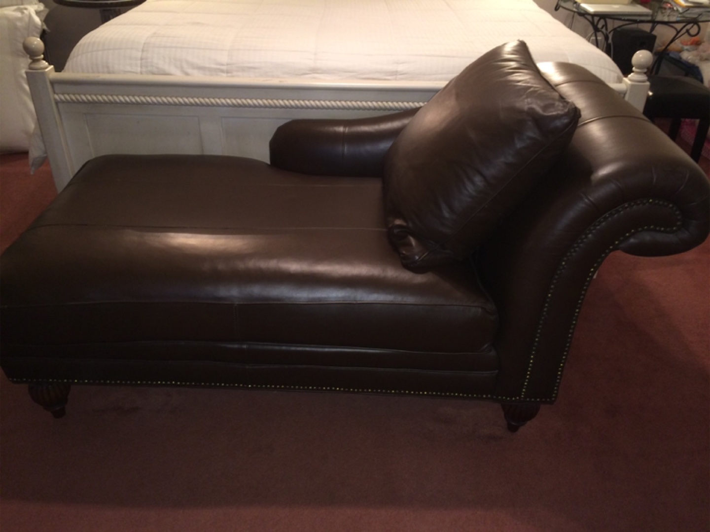 Genuine leather chaise lounge - photo 4