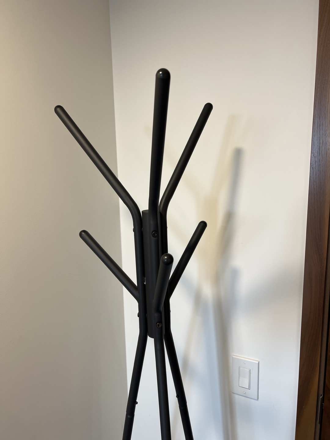 Modern Black Coat Rack with Two Shelves - photo 2