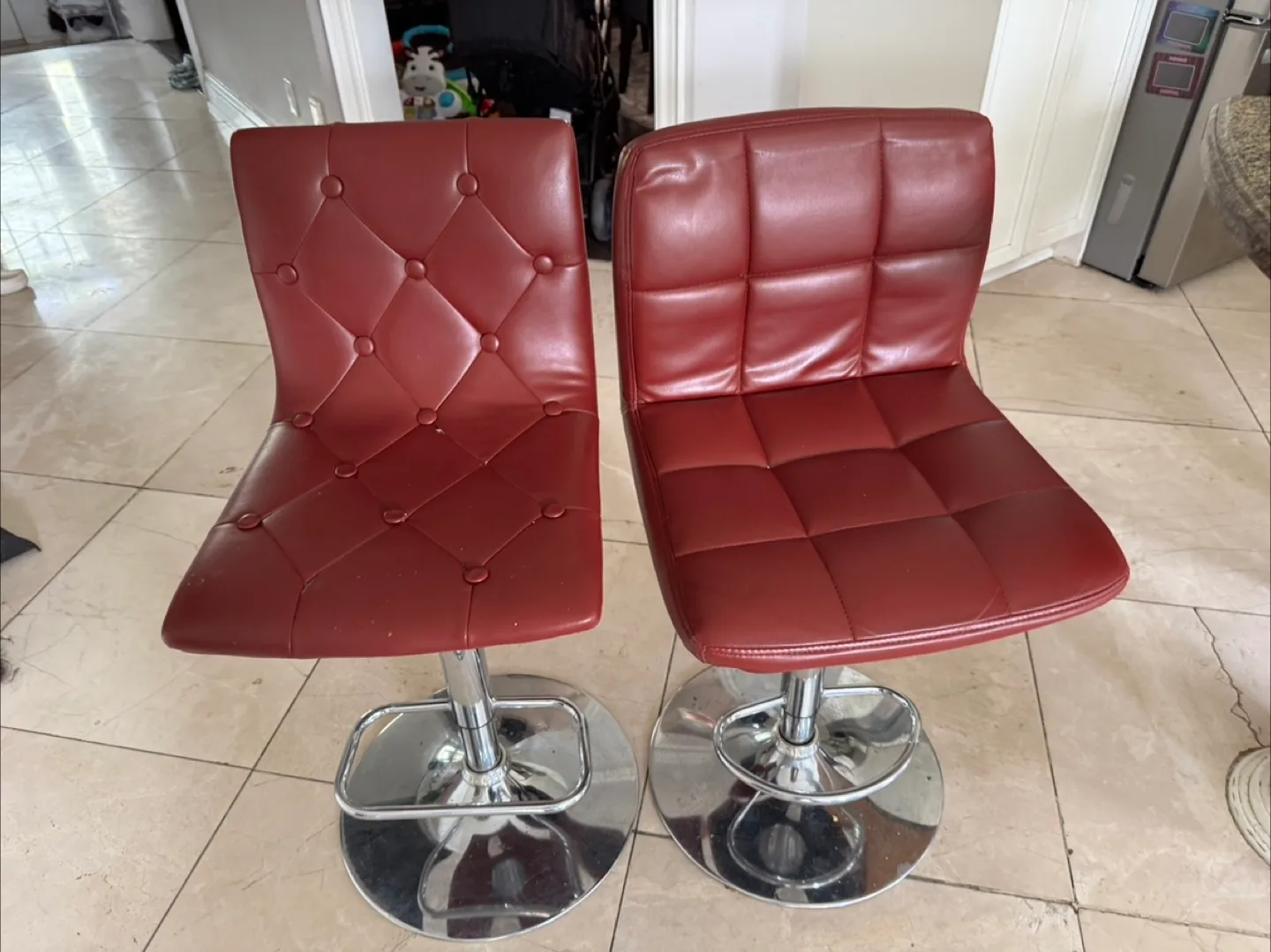 Three Bar Stools - Red and Black image indicator(2)