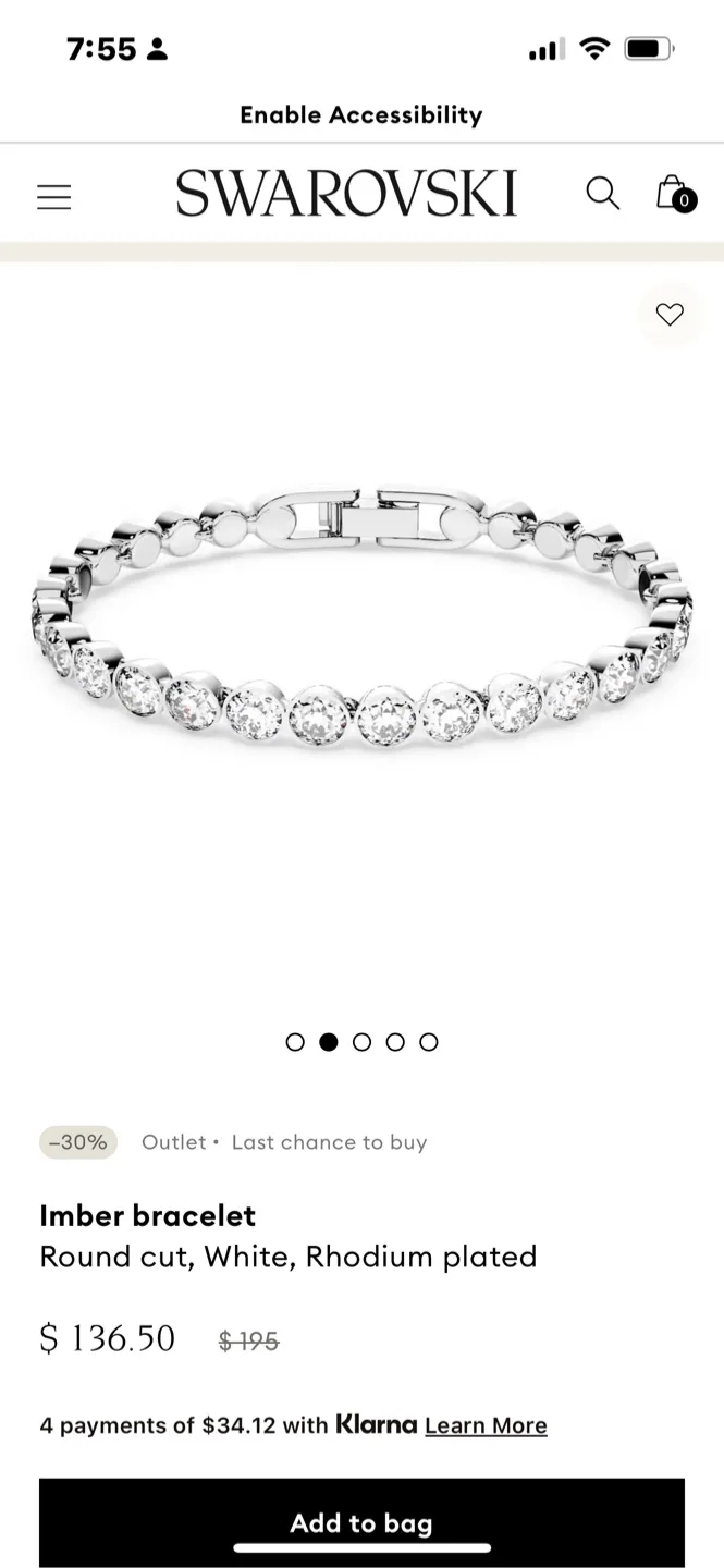 Swarovski Tennis Bracelet - Rhodium Plated image indicator(4)