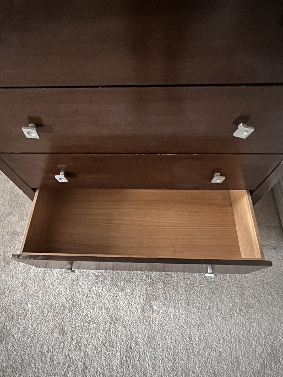 Dark Brown Wooden 5-Drawer Chest - photo 2