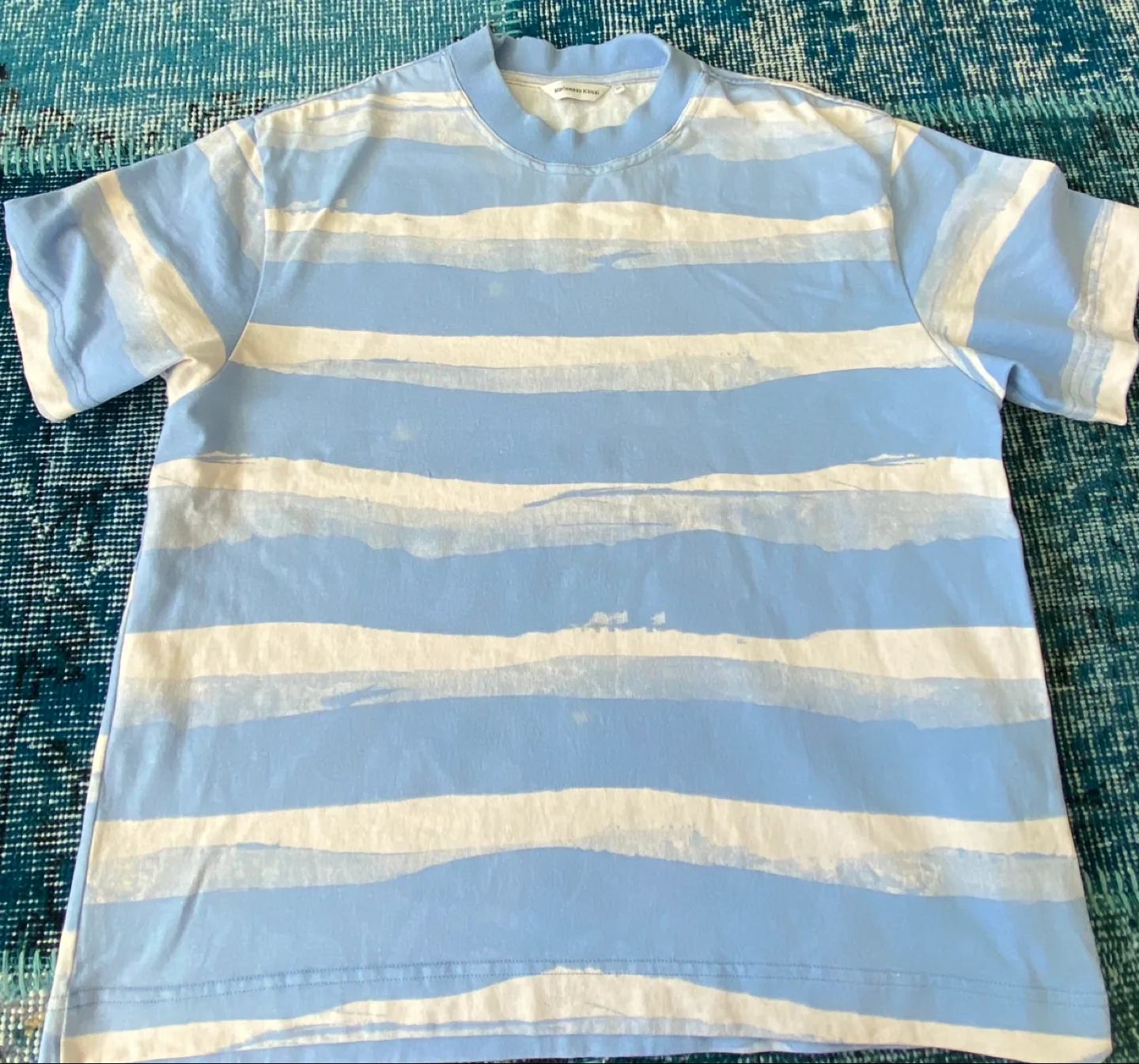 Marimekko Kioski Blue and White Striped T-Shirt - Size XS thumbnail