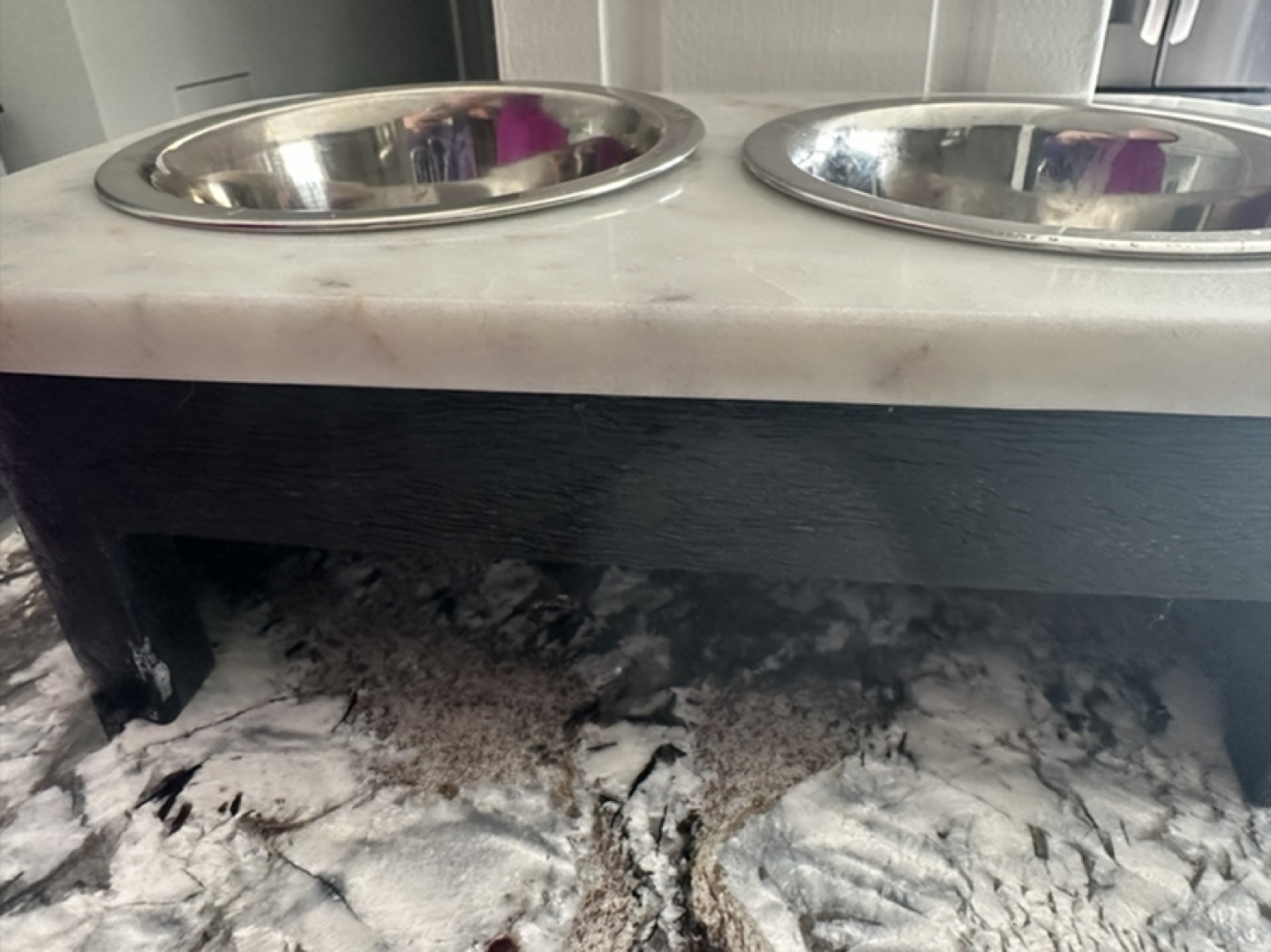 Marble and Wood Pet Bowl - photo 2