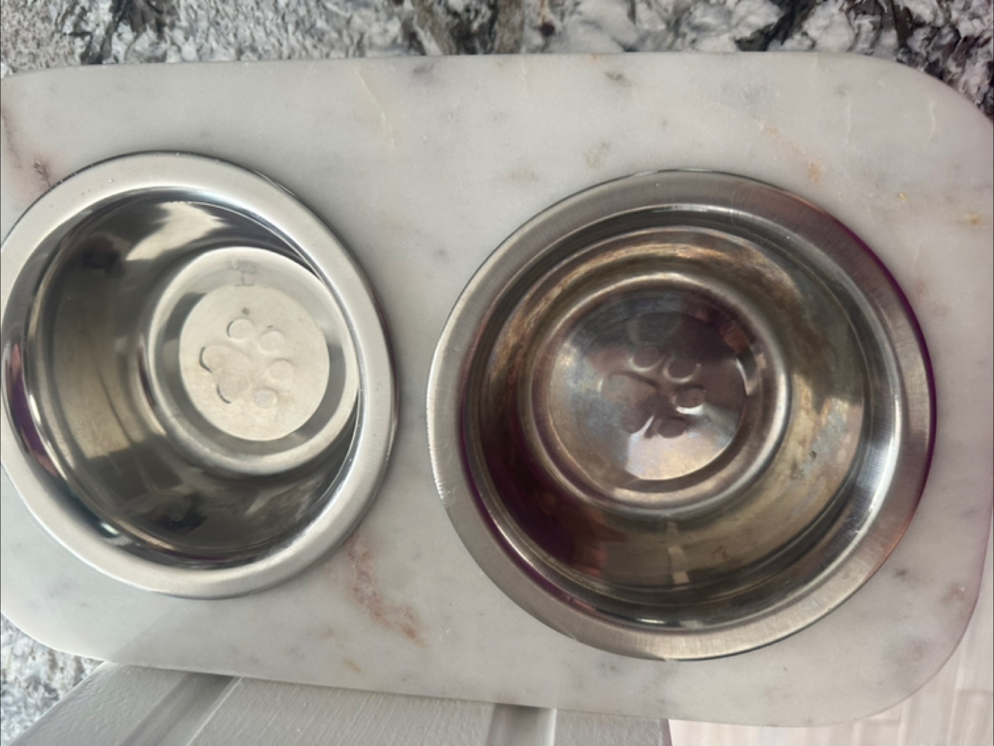 Marble and Wood Pet Bowl - photo 3