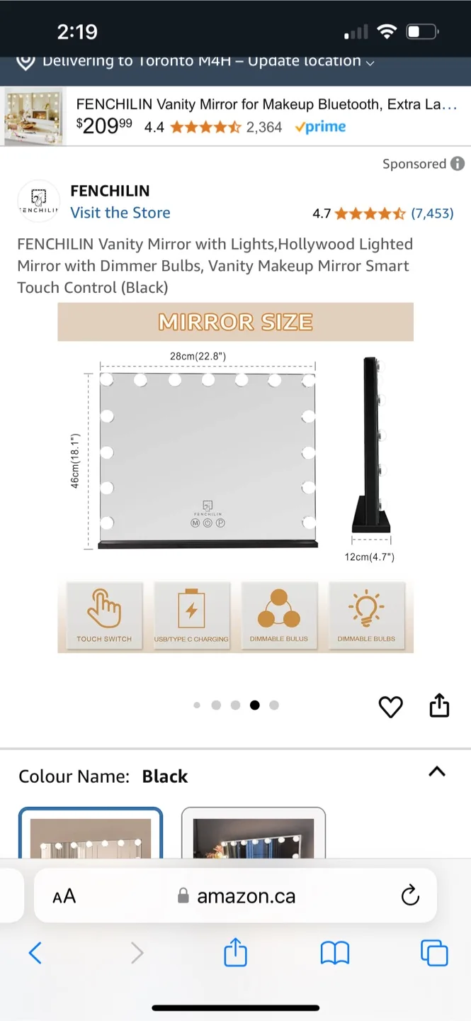 FENCHILIN Vanity Mirror with Lights image indicator(6)