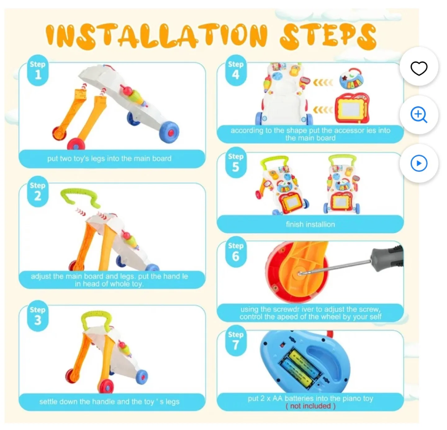 *Brand New*3 in 1 Baby Walker with Music Lights image indicator(2)