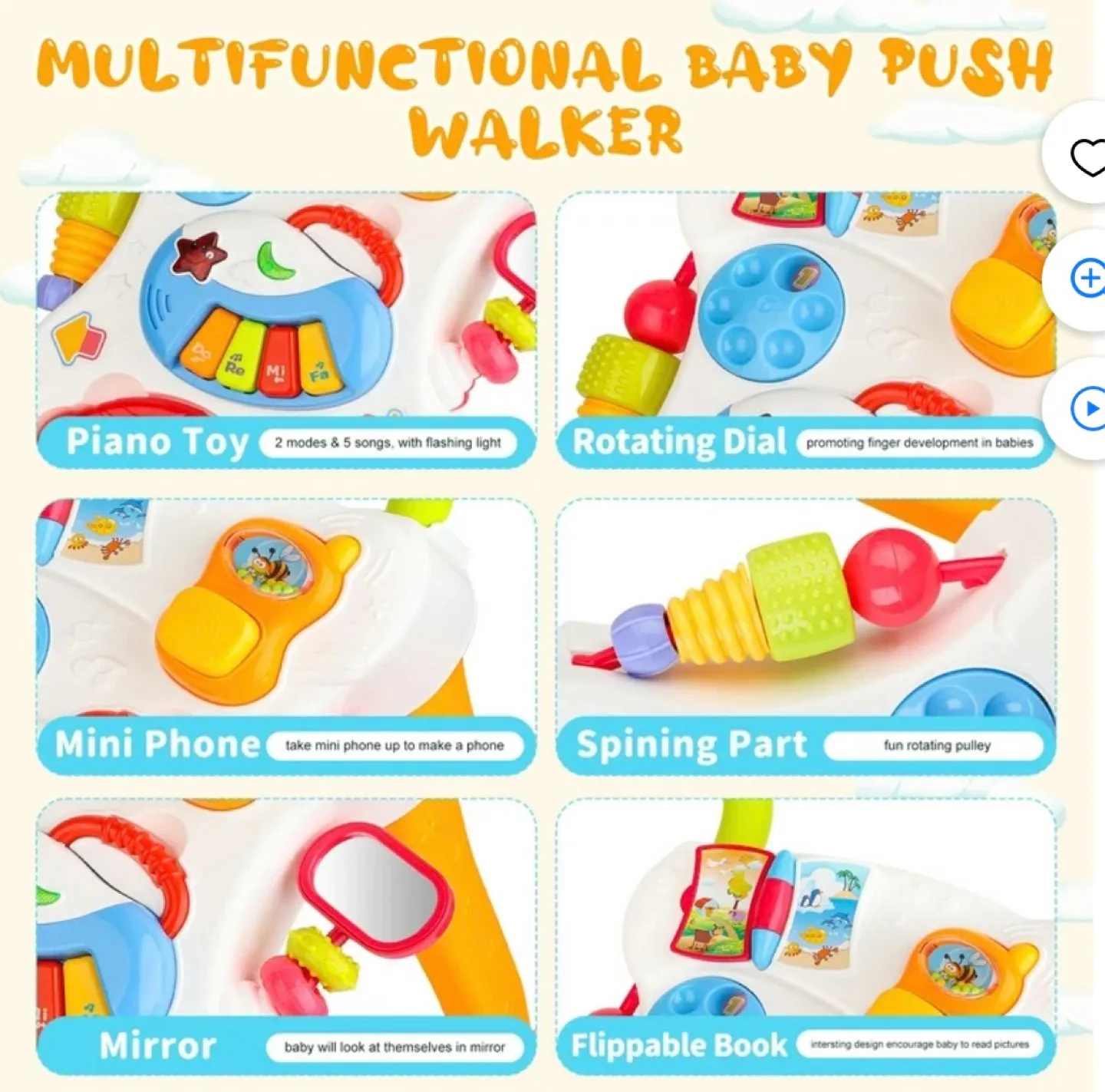 *Brand New*3 in 1 Baby Walker with Music Lights image indicator(4)