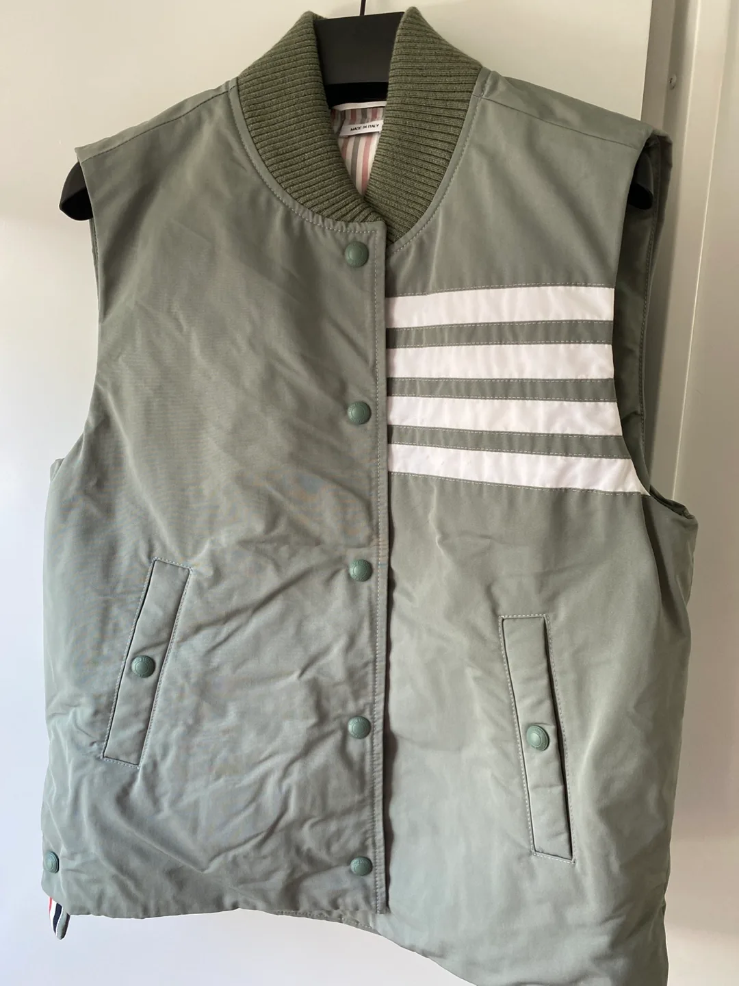 Thom Browne Olive Green Quilted Vest Size 2 thumbnail