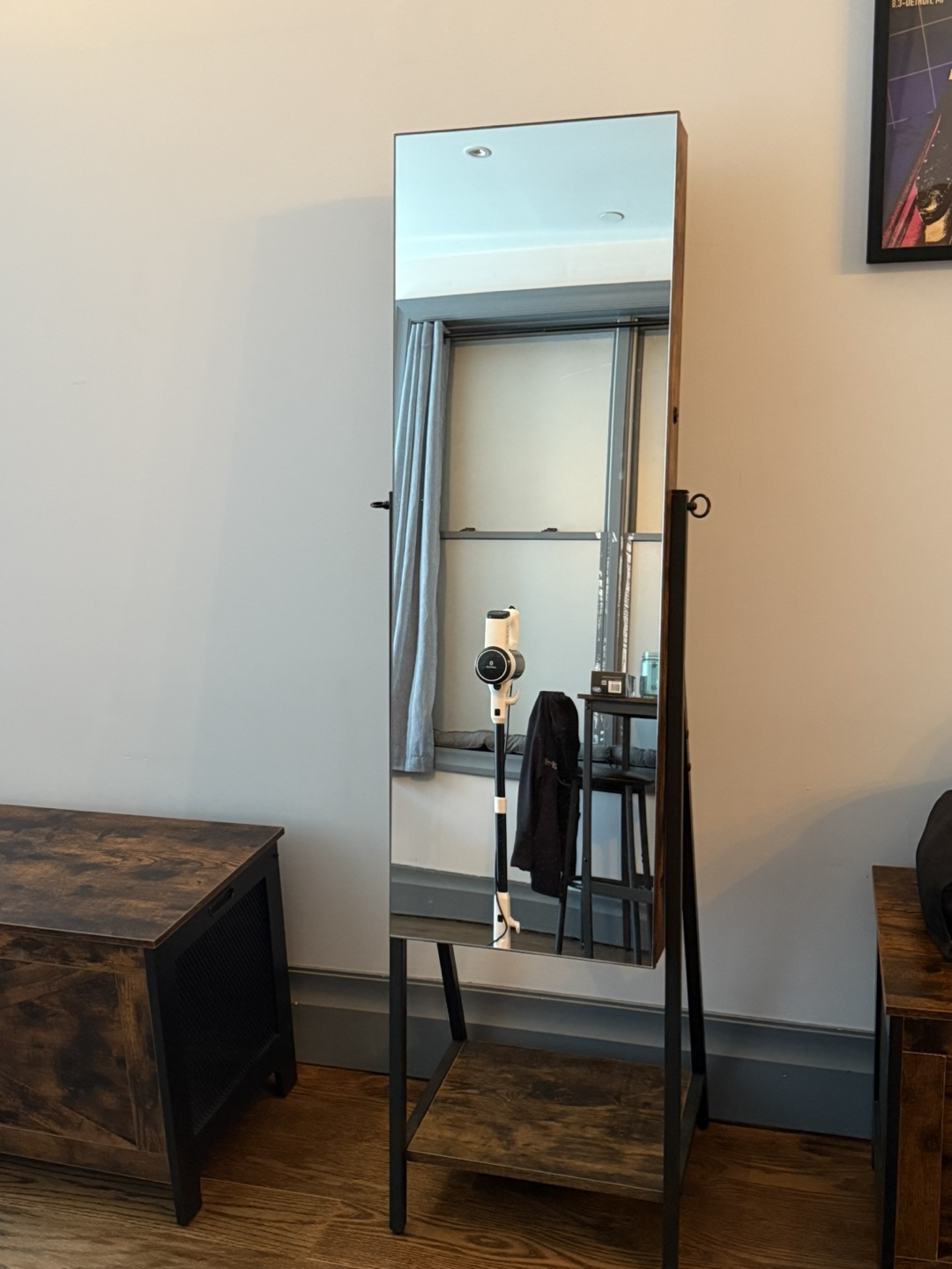 Full Length Mirror Jewelry Armoire Cabinet Organizer