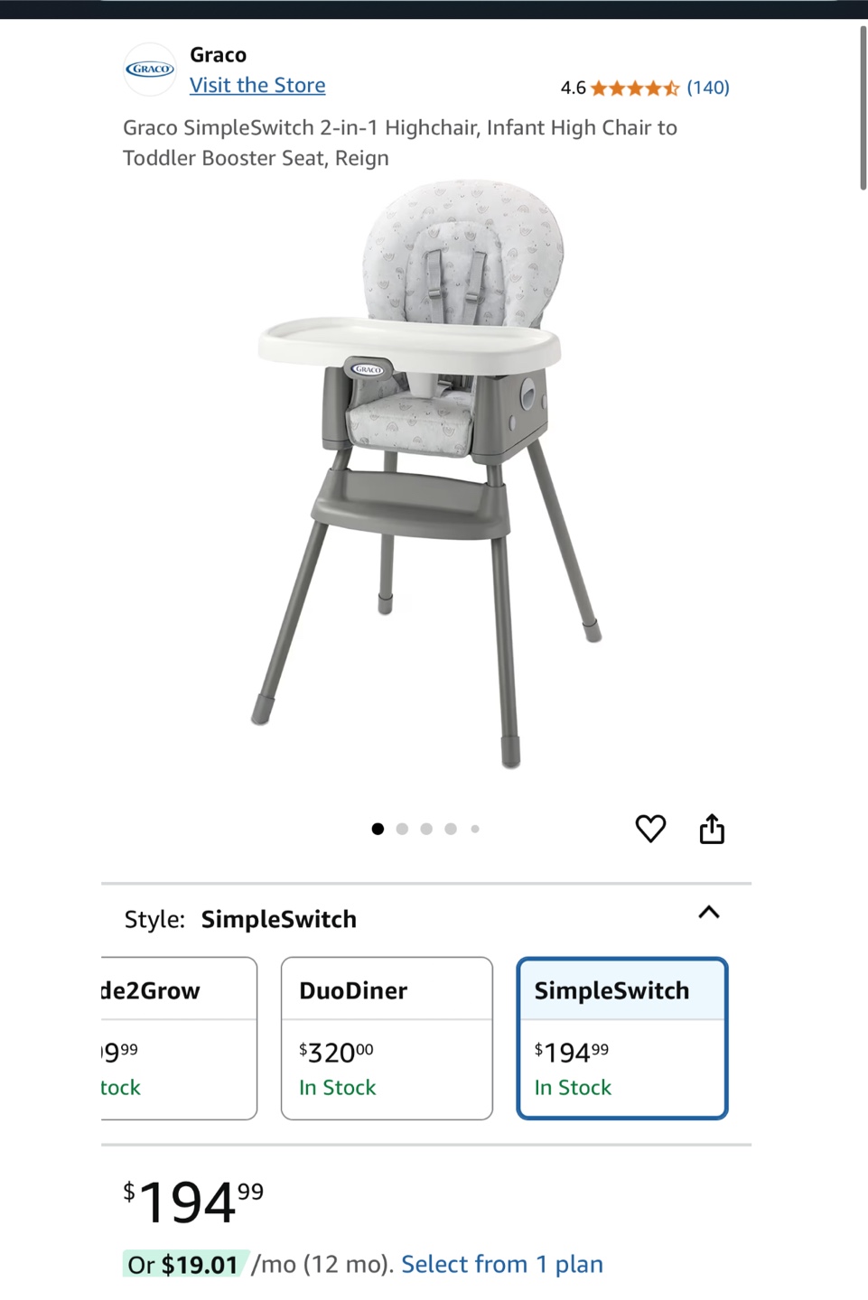 Graco SimpleSwitch 2-in-1 Highchair & Booster Seat