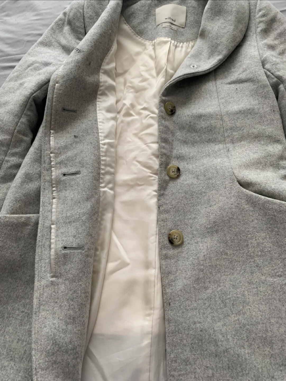 Wilfred Grey Wool/Cashmere Cocoon Coat - XXS image indicator(3)